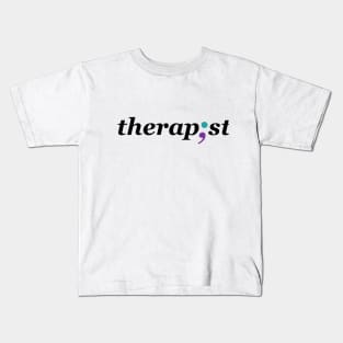 Therapist Semicolon - Mental Health Awareness Design Kids T-Shirt